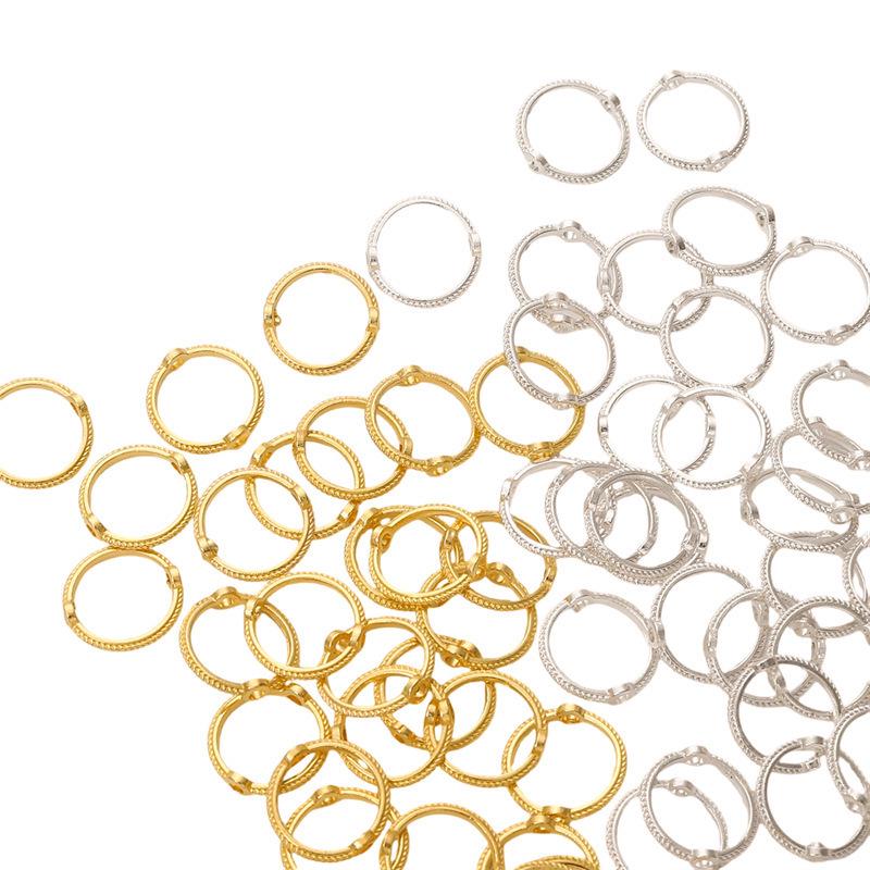 Alloy Color-Retaining Lace Bead Ring for DIY Bracelets & Necklaces