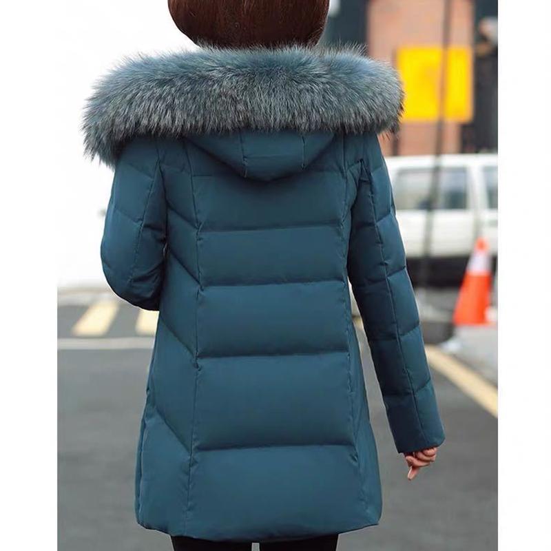 Chaqueta acolchada de longitud media para mujer de otoño e invierno, chaqueta acolchada de moda para personas de mediana edad y ancianos