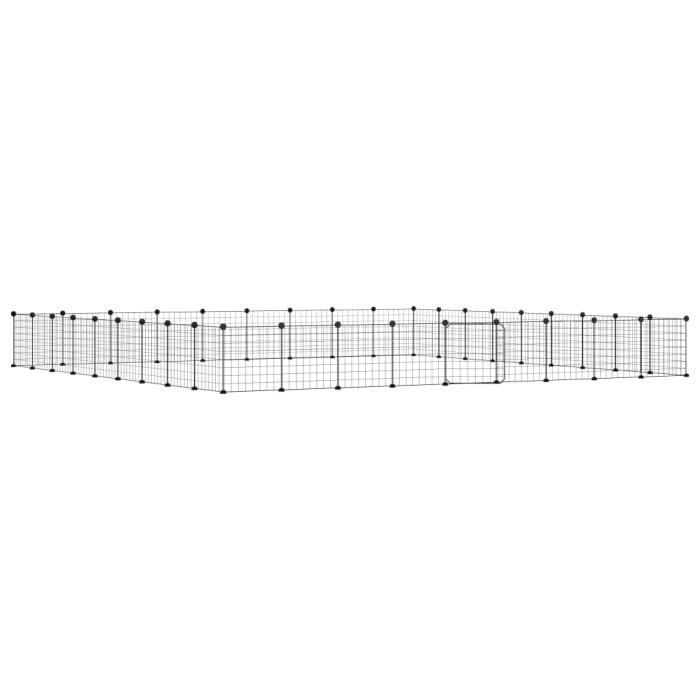 3114021 vidaXL Cage animaux de compagnie à 36 panneaux et porte Noir 35x35 cm