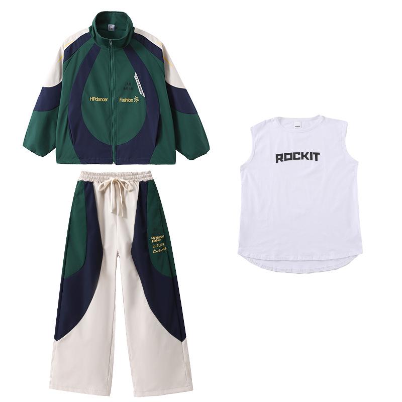 Kids' Trendy Hip Hop Street Dance Performance Costume Set