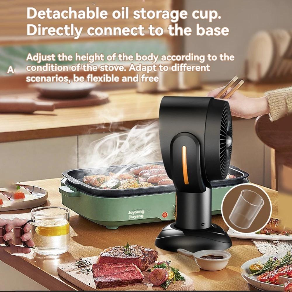 Mini Okap Kuchenny Biurkowy Mini Okap Ekstraktorowy Ładowanie USB Regulowany Kąt Kemping Piknik Hot Pot Okap Kuchenny