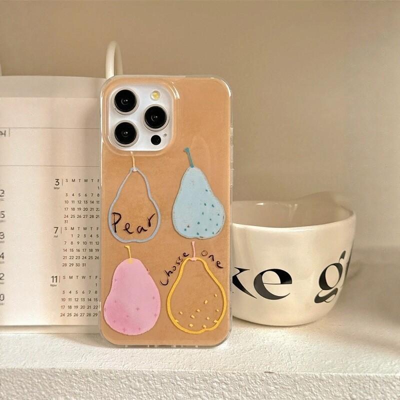 

Single Layer Line Pear for IPhone 17pomax for Apple 16pr Phone Case 15 New Models 13 Cartoon 12 For Apple 6