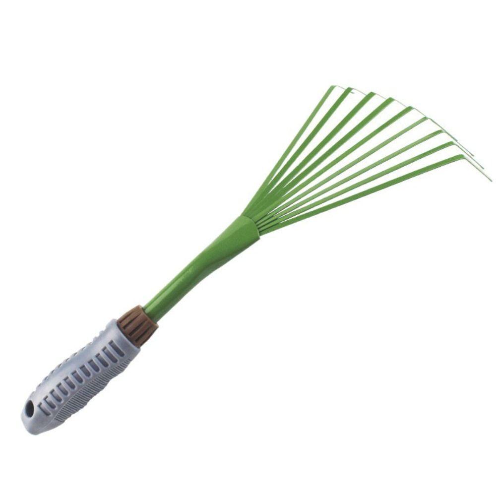 Iron 9Teeth Garden Rake 15.5 Inch Leaf Broom Cleaning Rake Hand Rake  Yard