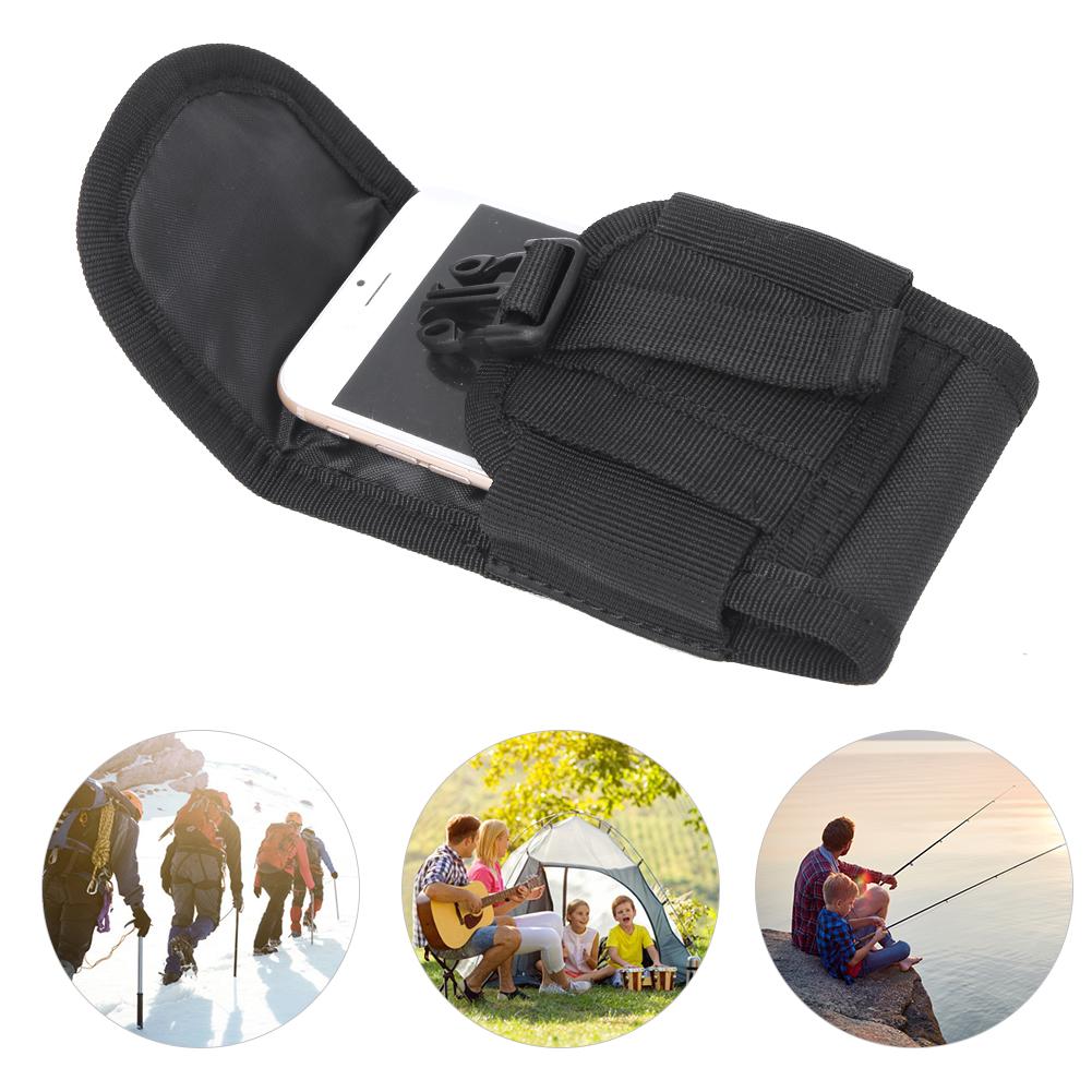 Outdoor Multi Functional   Waist Pouch Molle Belt for 4.5inch Mobile Phone Bag with Buckle(Black )