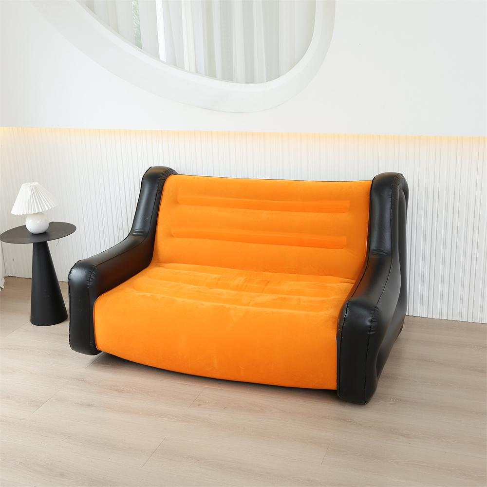 Folding Lazy Sofa,Inflatable Lounge Chair Thickened Durable Folds,Compactly Gaming Lounger Air Bench for Leisure Bed Sleeping