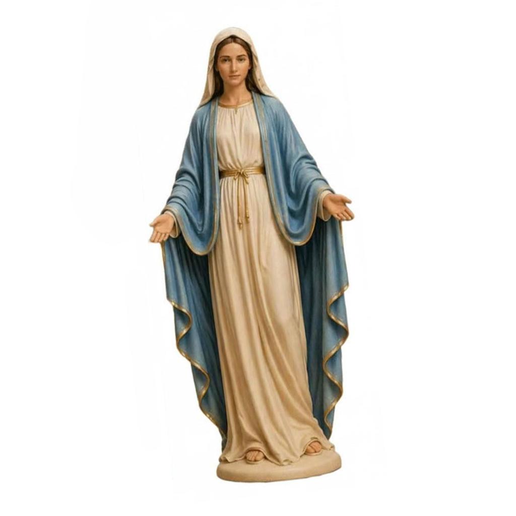 Figura Coleccionable de la Virgen María de Resina Pintada a Mano Estatua Religiosa Católica de la Santísima Madre para Decoración del Hogar