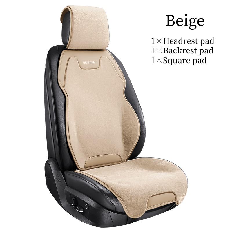 1pc Luxury Plush Winter Car Seat Covers Napa Leather Soft Warm Comfortable Good Insulation Breathable Bottom Holes Universal Fit