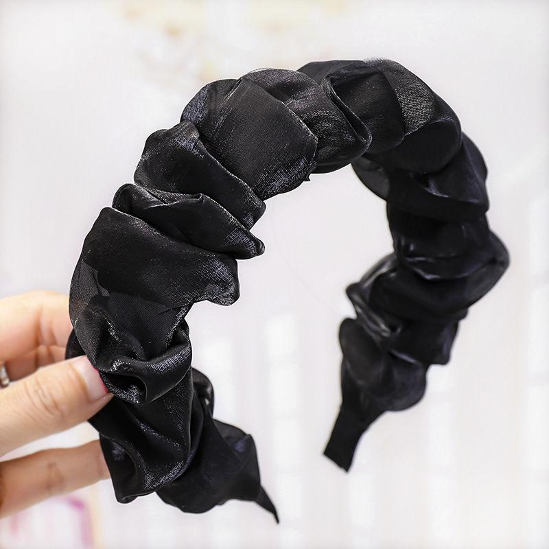 

Модные женские аксессуары для волос, головной убор, плиссированная однотонная повязка на голову, повязка на голову 17*13cm