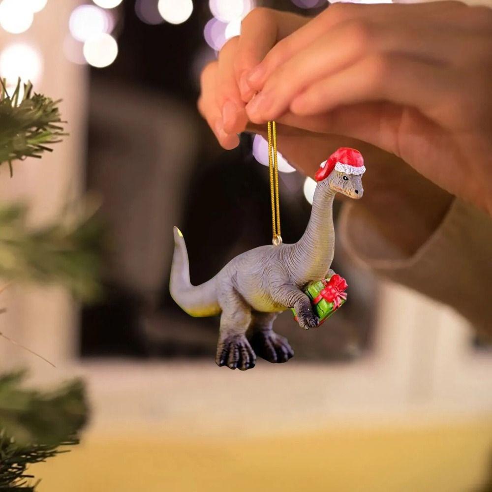 Dinosaur Xmas Tree Dragon Ornaments 2D Dinosaur Car Mirror Pendant  Home Decor