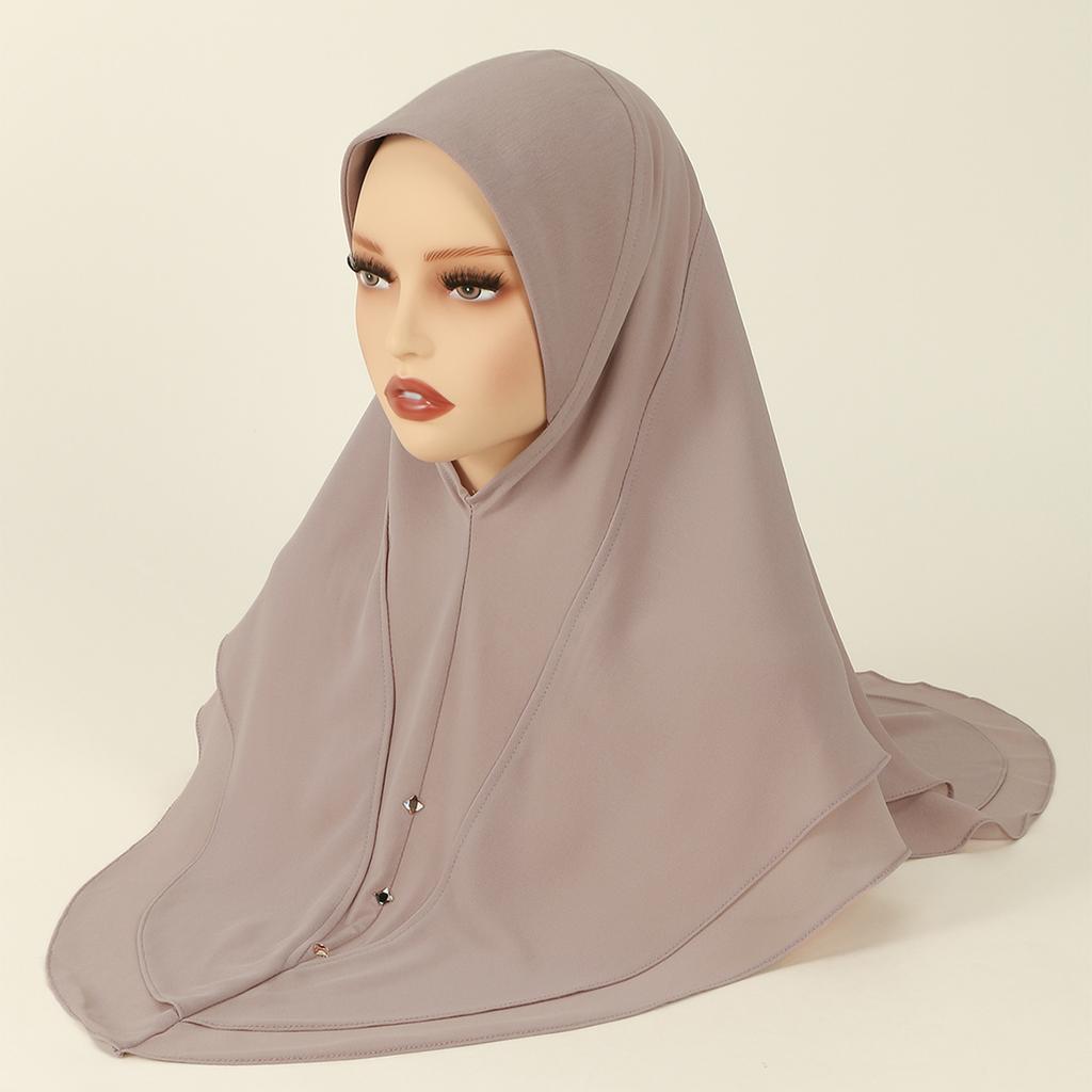 Women Amira Hijabs Instant Hijab Scarf Shaw Khimar Lace Turban Modest Muslim Prayer Hijab Arabic Jilbab Femme Musulman
