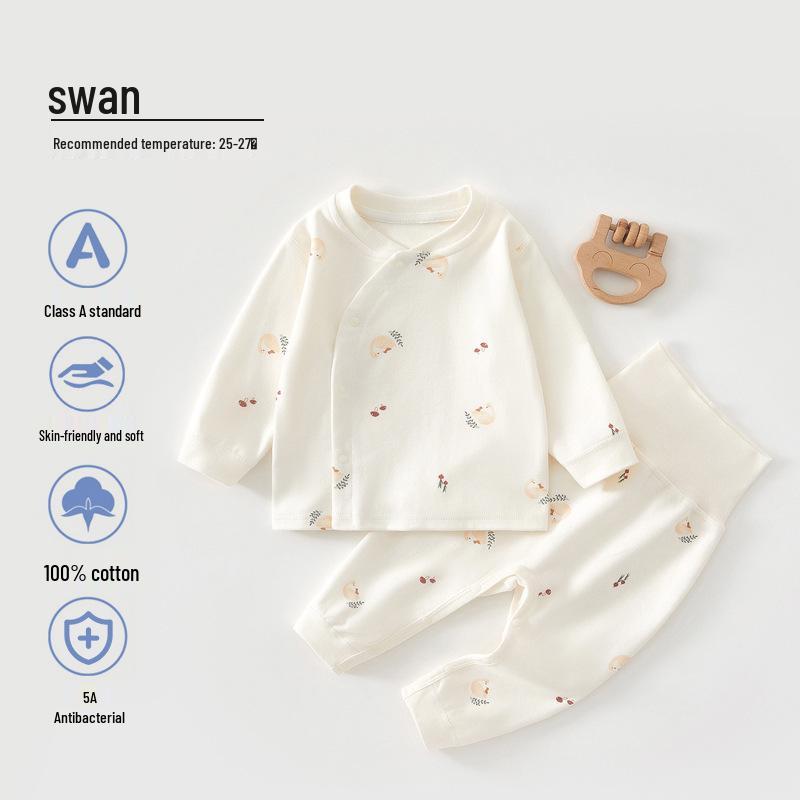 Jingqi Kids' Quilted Cotton Underwear Set - Warm Autumn/Winter Pants & Top for Boys and Girls