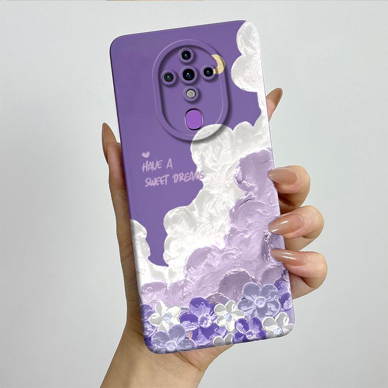 For Tecno Spark 6 KE7 Case Spark6 Silicone TPU Soft Phone Casing Sweet Painted Printed Shockproof Protective Back Cover