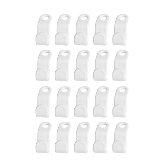 20Pcs/Set Practical Connectable Coat Hanger Hook Stable Waterproof Plastic Clothes Rack Hook for Home