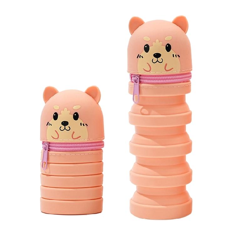 2 Pezzi Astuccio per Matite Cartoon Astuccio Telescopico con Cerniera Custodie in Silicone per Penne Astuccio per Matite Borsa per Cancelleria per Studente