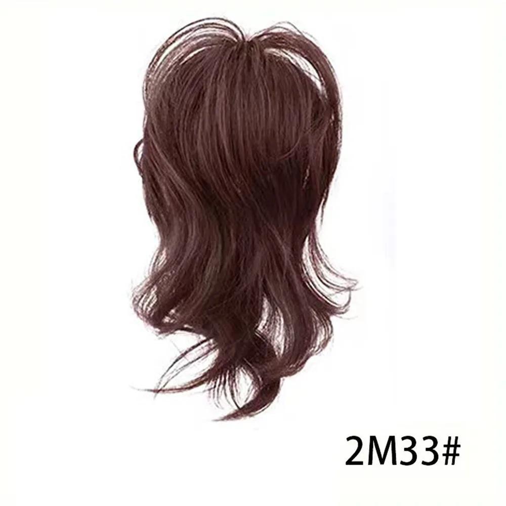 

30CM Wig Synthetic Ponytail Grab Clip Headdress Short Fountain Head Slightly Curly Hair Fluffy Natural Ponytail Braid