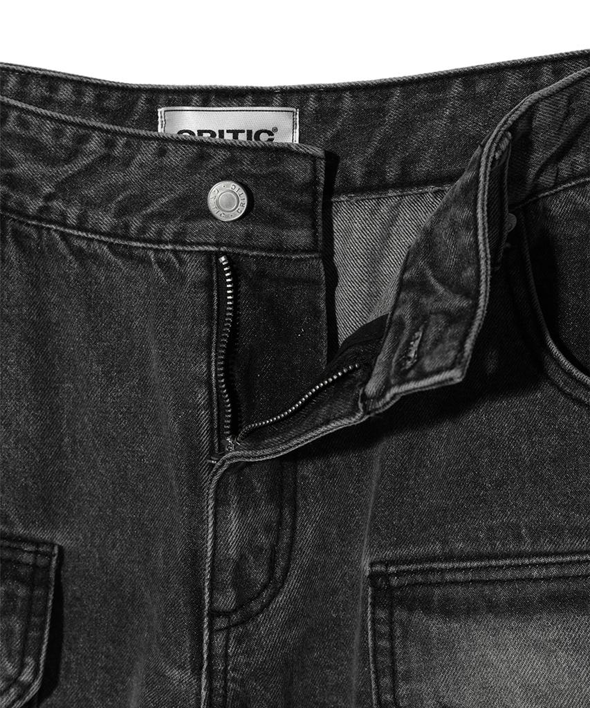 CRITIC Big Cargo Denim Bermuda Pants Dark Indigo