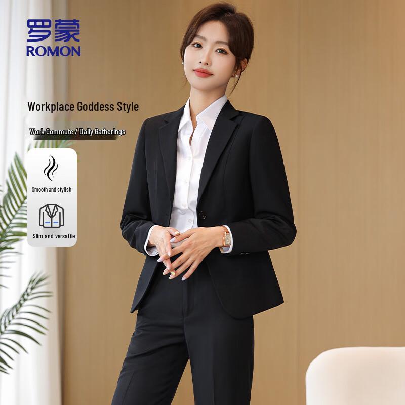ROMON Women s Slim Fit Professional Suit Set L