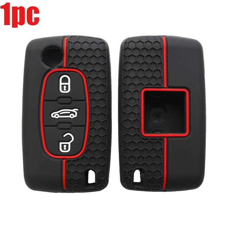 Silikon Klapp-Fernbedienung Auto Schlüsselhülle Abdeckung für C2 C3 C4 C5 C6 Xsara Berlingo Peugeot 207 307 308 407 607 807 Schutz Fob