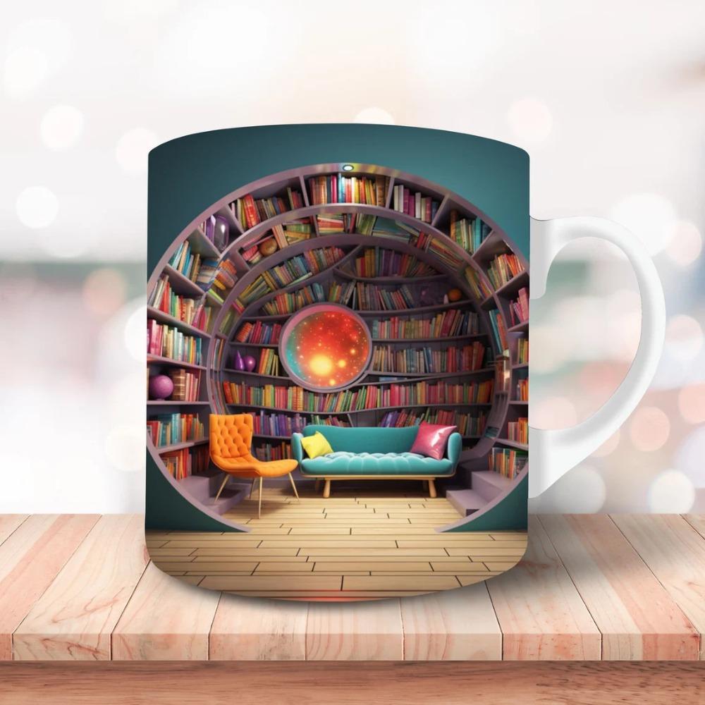 Керамическая кофейная кружка  Библиотека  новая книжная полка книжный фанат чашка для чая 301-400ml
