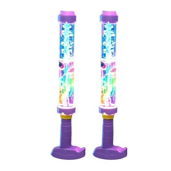 1/2/3/4Pcs Glowing Rainbow LED Water Sprayer, Light-up Water Sprinkler with Colorful Lights, Water Sprayer Tube Toy for Outdoor Summer Pool Party