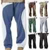 Men's Looped Sweatpants, Color-blocked Line Casual Pants, Men's Loose Pants