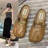 Baotou Half Slippers Women's Summer Wear 2025 New Flat Casual Pregnant Women Lazy Shoes Muller Shoes Half Drag Single Shoes