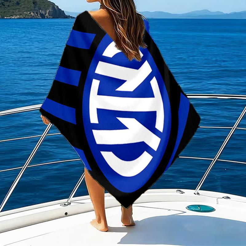 Toalla de Playa Estampada con el Escudo del Inter de Milán, Microfibra Súper Suave, Regalo Perfecto de Cumpleaños, para Piscina, Playa, Viajes, para familiares y amigos