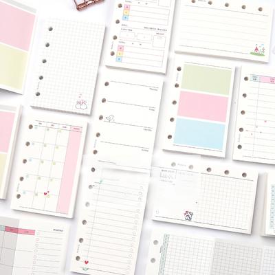 M5 50Sheets Colorful Loose Leaf Notebook Refill Spiral Binder Inner Page Weekly Monthly To Do Line Grid Inside Paper Stationery