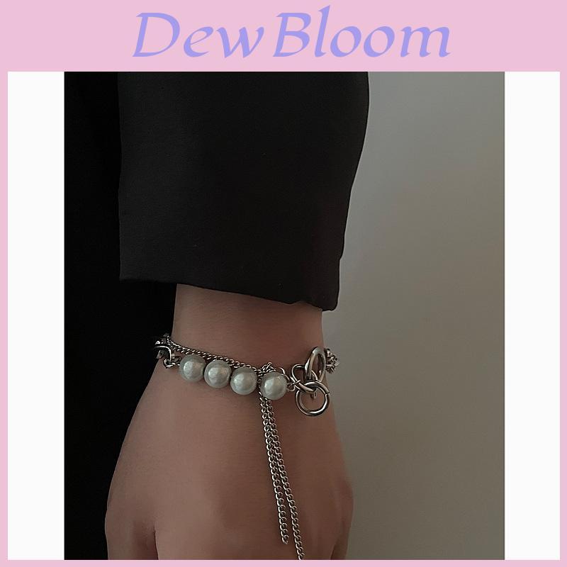 Geometric Reflective Bead Bracelet With Tassels For Unisex Fashion Accessory