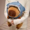 Shark Hat Capybara Plush Toy Simulation Animals Headband Doll Cute Doll Capibara Anime Fluffy Toy Soft Capybara Plush Doll