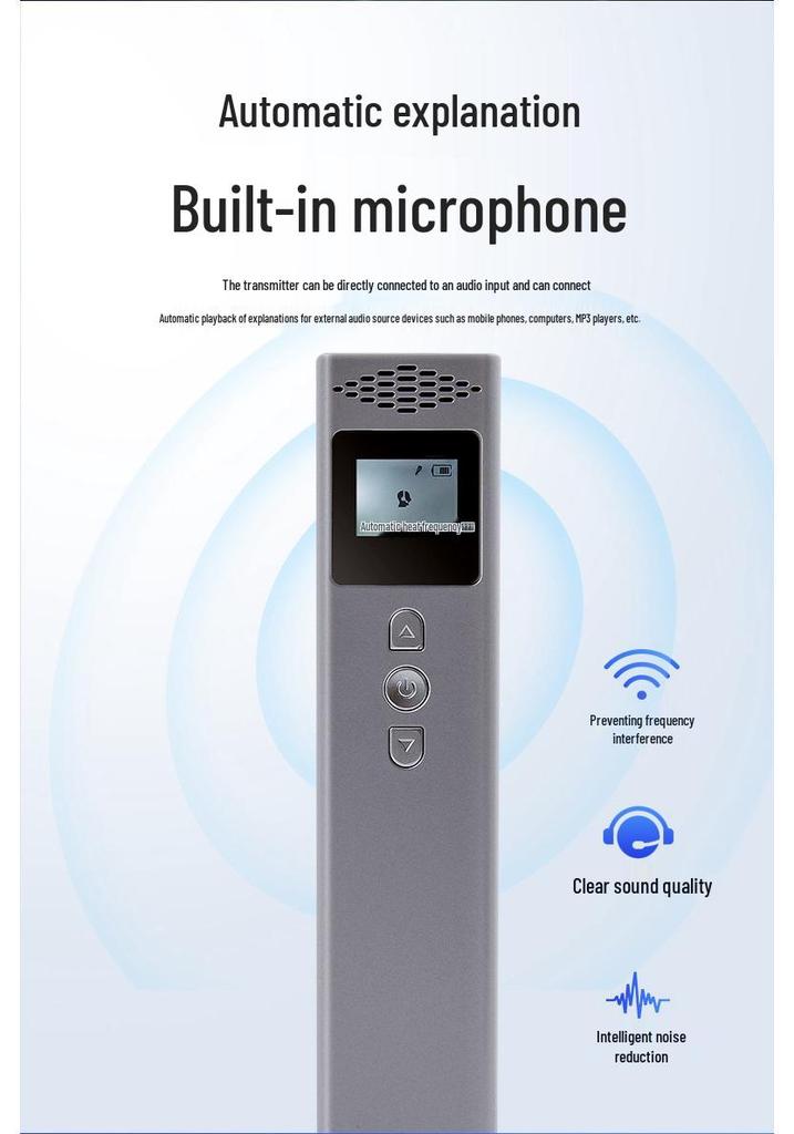 Dual-Speaker Wireless Translator with Noise Reduction for Multi-Group Tours and Conferences