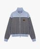MARIE CLAIRE Striped Two-Way Knit Zip-Up (Magakc10Msb)