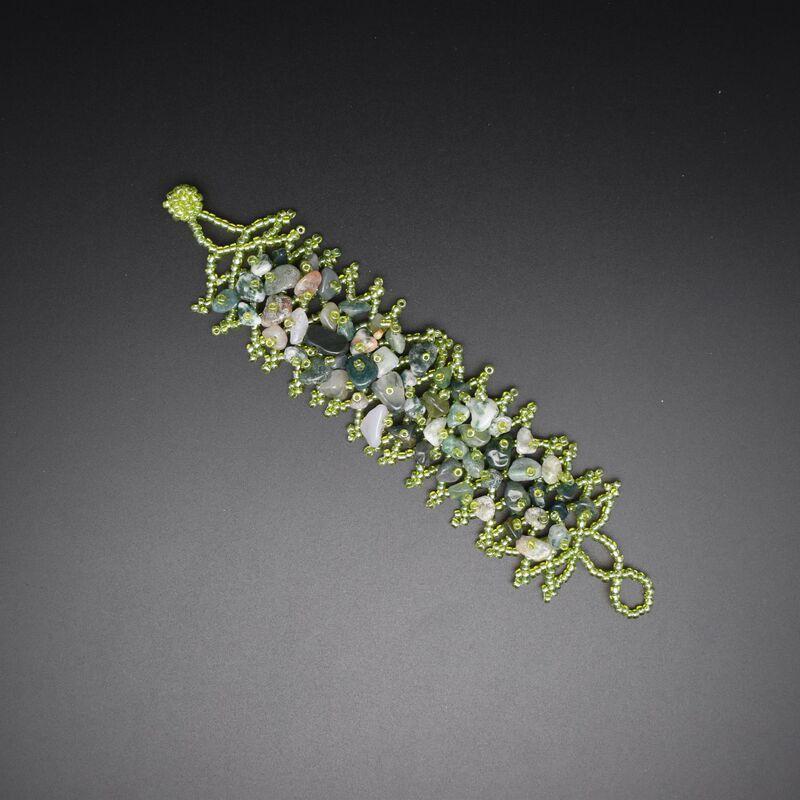 Handmade Bohemian Ethnic Style Beaded Bracelet With Natural Stone Chips Hollow Seed Beads Women Men