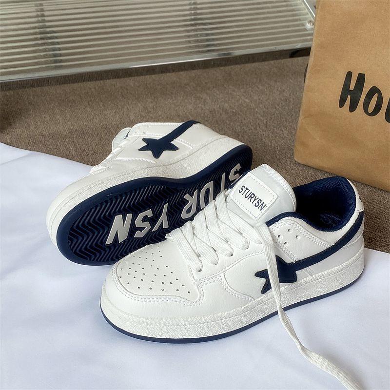 Hong Kong Style Niche Star Color Matching Board Shoes Female Ins Korean Version Student Versatile Casual Little White Shoes 2025 Autumn New