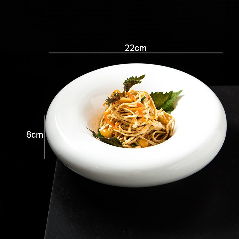 

Креативные круглые керамические обеденные тарелки, салатные тарелки, бытовая круглая посуда, подносы для закусок и десертов, тарелки для пасты для отеля и ресторана