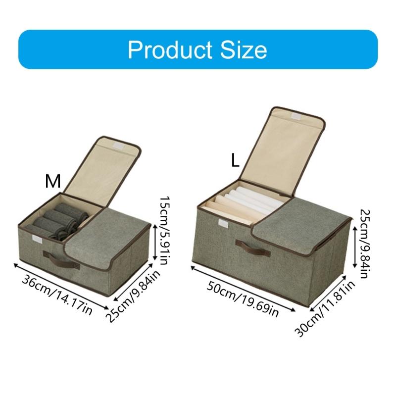 Space Saving Foldable Clothing Organizers Box Nonwoven Fabric Storage Container With Dividers And Protective Cover