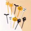 Halloween Pumpkin Ghost Mini Bento Forks - Cartoon Fruit Party Decorations Set
