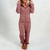 Women's Fashion Fleece-Lined Thickened Fleece Hooded Pyjamas With Zip-Up Onesie