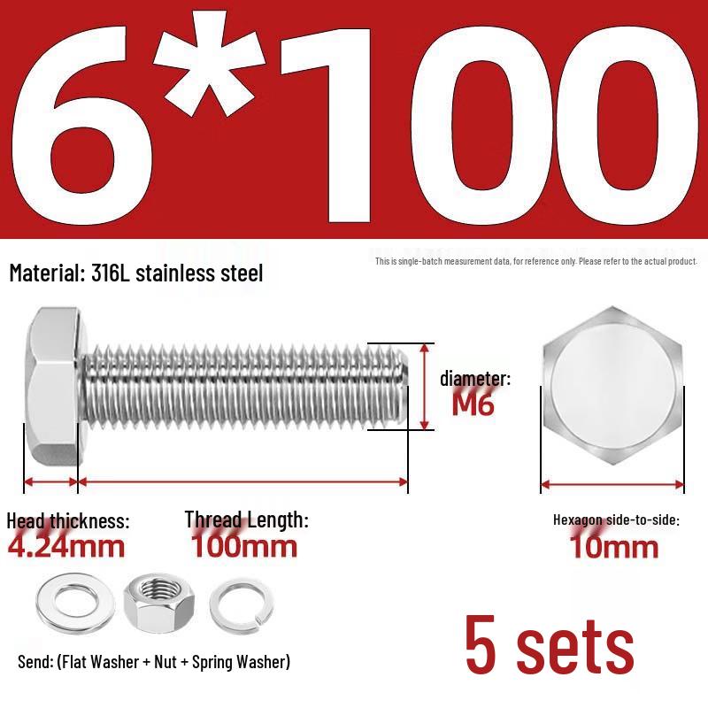 Yi Shuxiang A4-70 Stainless Steel Hexagon Head Bolt & Nut Sets
