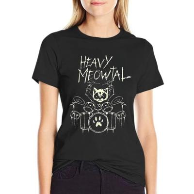 Men Women Tees Heavy Meowtal Cat Metal Music Gift Idea Funny Pet Owner T-Shirt Latest Printed Tops Shirt T Shirts for Boys Geek
