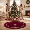Christmas Tree Skirt with Gold Trim Ruched for Living Room, Hotel Lobby