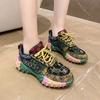 Modische Diamant-Plateau-Schuhe mit dicker Sohle für Damen Trend 2025 Frühling und Herbst Neu Retro Mode Farbpassende Lässige Sportschuhe