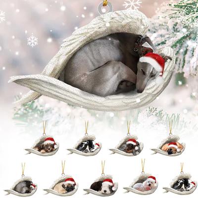 Weihnachtsengel Hund Acryl Anhänger Weihnachtsbaum Diy Tag Weihnachtsdekoration