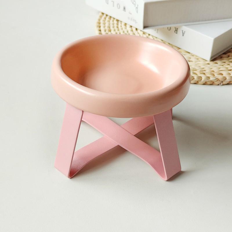 Neck Protection High Foot Cat Food Bowl Durable Cat Drinking Water Bowl Ceramic Cat Bowl Kittens Feeding Bowl Pet Supplies