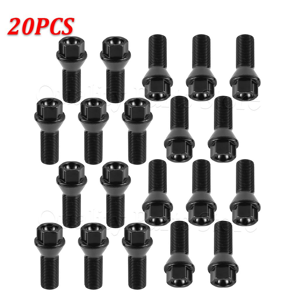 For BMW 1 3 5 7 Series X1 X3 X5 X6 F20 F30 F07 F25 E70 Car Wheel Lug Bolt Nuts New M14x1.25 36136781151 36136890324 4/5/10/20PCS