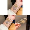 Elegant Zircon Pearl Firework Double Layer Open Bracelet For Women Fashion Accessories