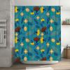Blue Floral Shower Curtain Waterproof Bath Decor Customizable Design Printed Polyester Fabric for Home Bathroom Accessories