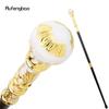 Goldener Weißer Luxus Runder Griff Mode Stock für Party Dekorative Gehhilfe Eleganter Krummstab Knauf Gehstock 93cm
