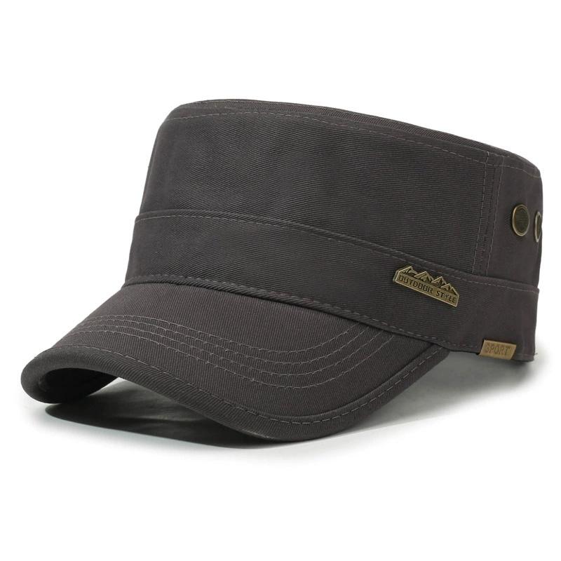New Four Seasons Flat Top Hat Men'S Simple Cotton Peaked Hat Fashion Baseball Cap Casual Cap, Commuter Sunshade Hat