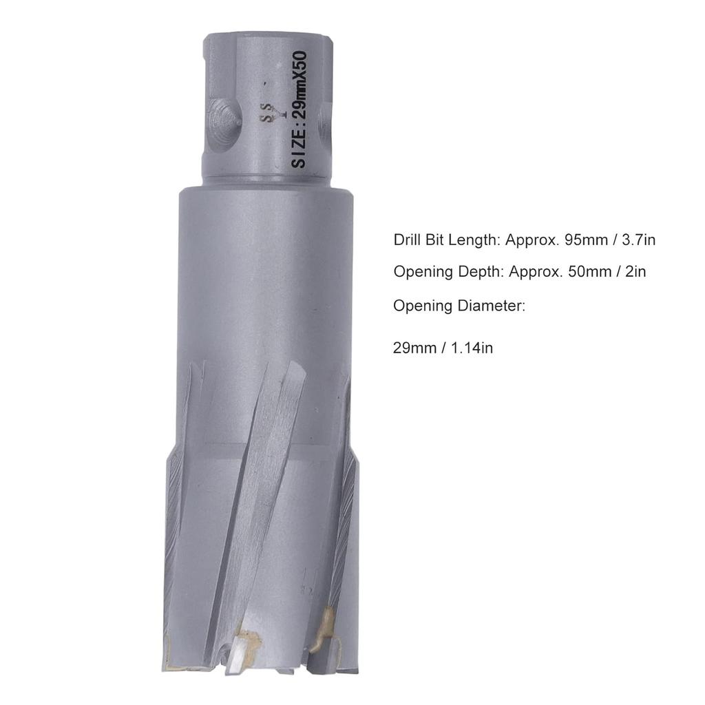 Annular Cutter, Mag Drill Bits Carbide Hole Saw Bit Steel Plate Hole Cutter Opener Bit for Magnetic Drill 50mm Drilling Depth (29mm)